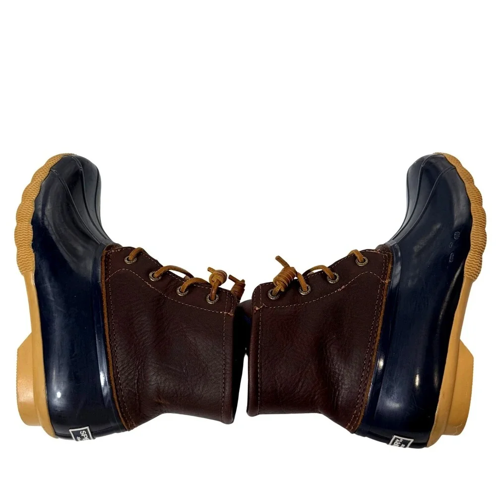 Sperry‎ Saltwater Duck Boot Leather Navy Tan 5.5